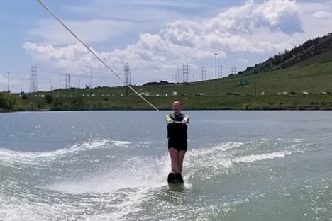 student on the water