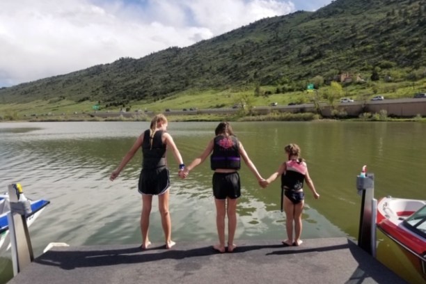 3 girls on the dock